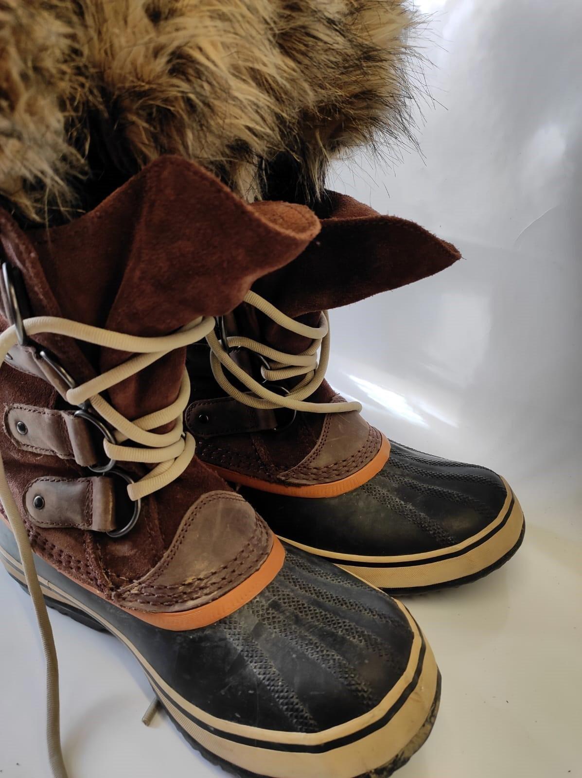 Sorel Joan of Arctic Winter Boots Tobacco Sudan Brown Fur Suede Snow Warm (US-8)