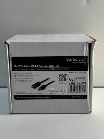 StarTech.com 20m USB 2.0 Active Extension Cable (USB2AAEXT20M)