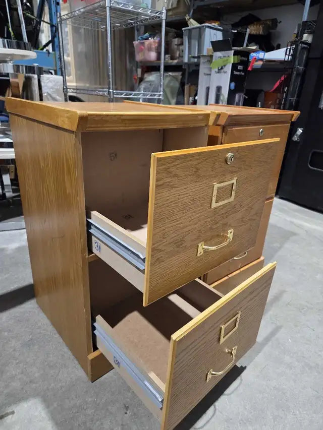 Vintage Wooden Filing Cabinet - 2 Available