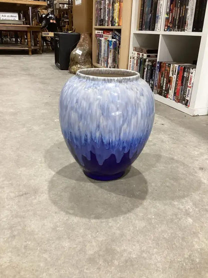 Large Blue Ombré Ceramic Vase