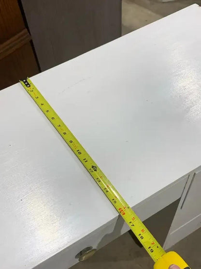White Wooden Desk/Vanity with 7 drawers