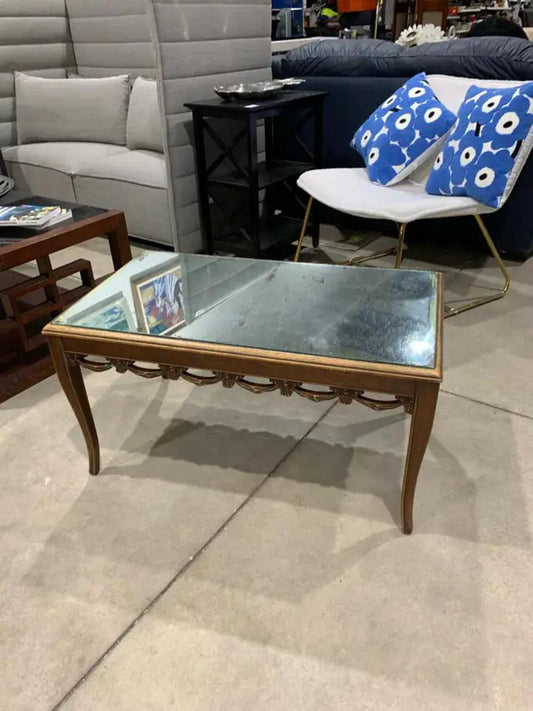 Distressed Vintage Mirrored Coffee Table
