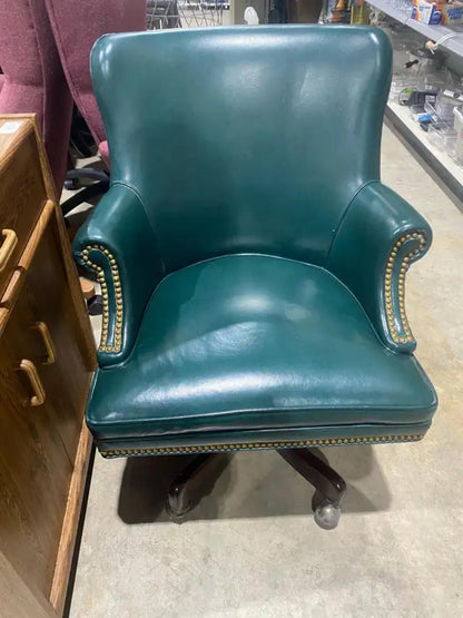 Vintage Hancock & Moore Leather Swivel Chair
