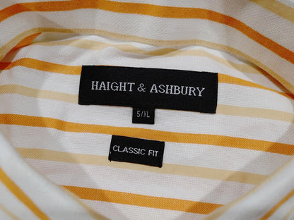 Brand New Haight & Ashbury Classic Fit Button-down Shirt Orange Stripe Size 5 XL