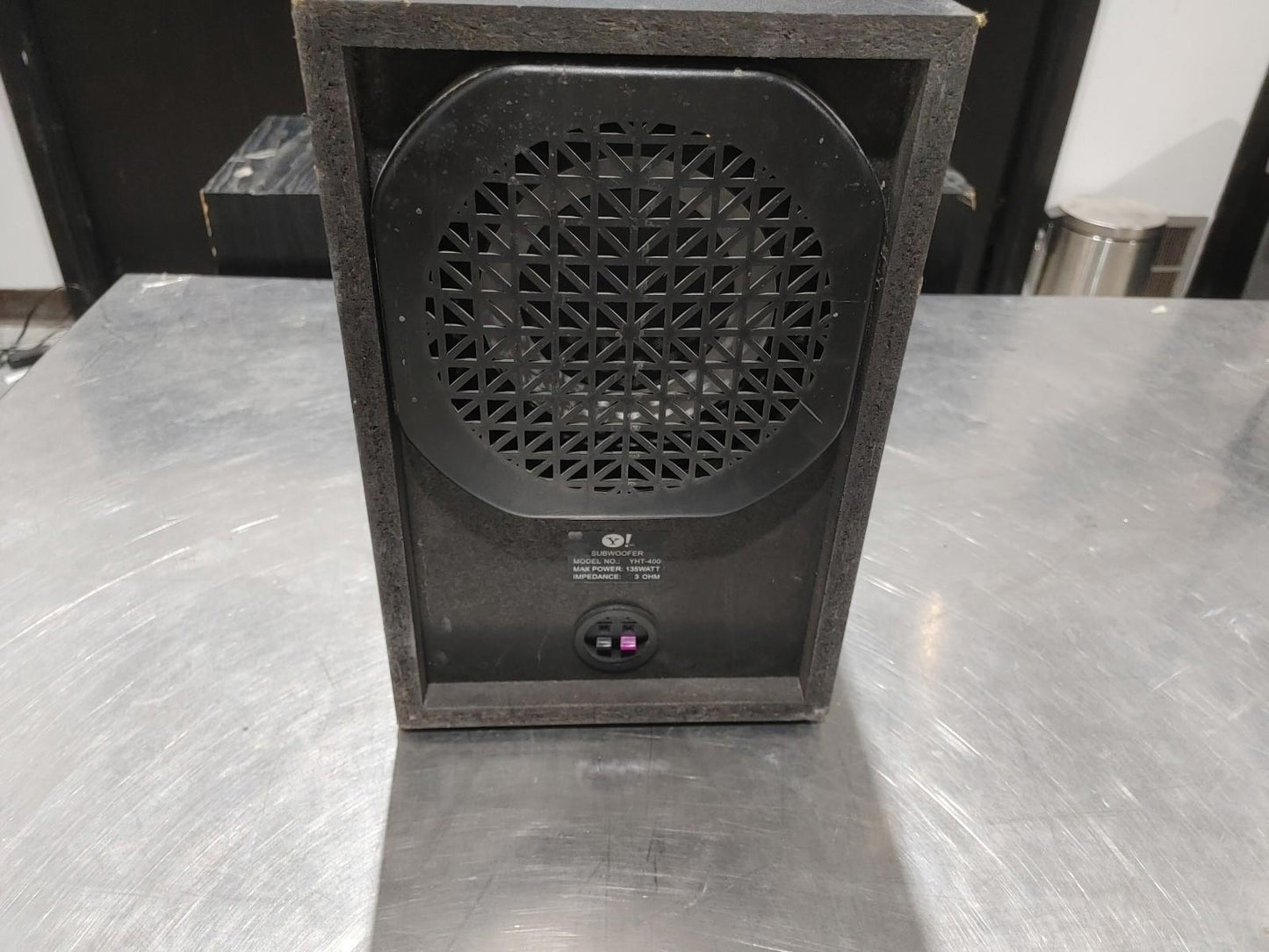 Yahoo! 5-piece speaker surround sound system with speaker cables UNTESTED - Fair