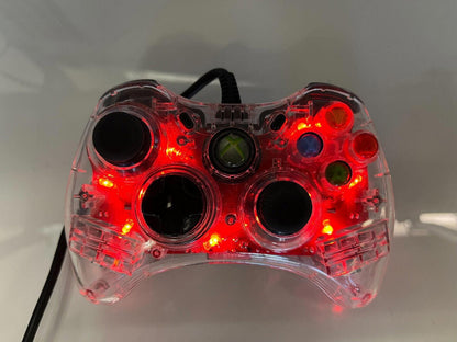 PDP Afterglow Xbox 360 Wired Controller Clear/Red PL-3702