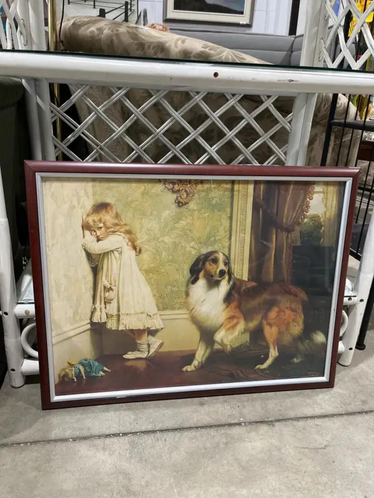 vintage framed Charles Burton Barber 1893 art print