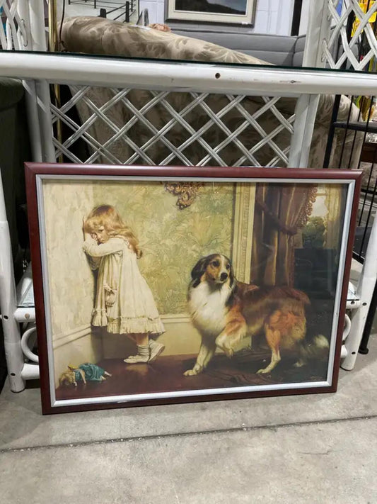 vintage framed Charles Burton Barber 1893 art print