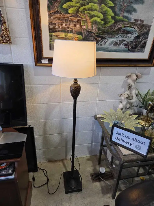 Brass Look Metal Floor Lamp - 58"