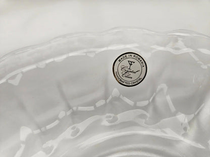 Handcrafted Crystal Glass Athens Sauce Boat w/ Ladle and Plate