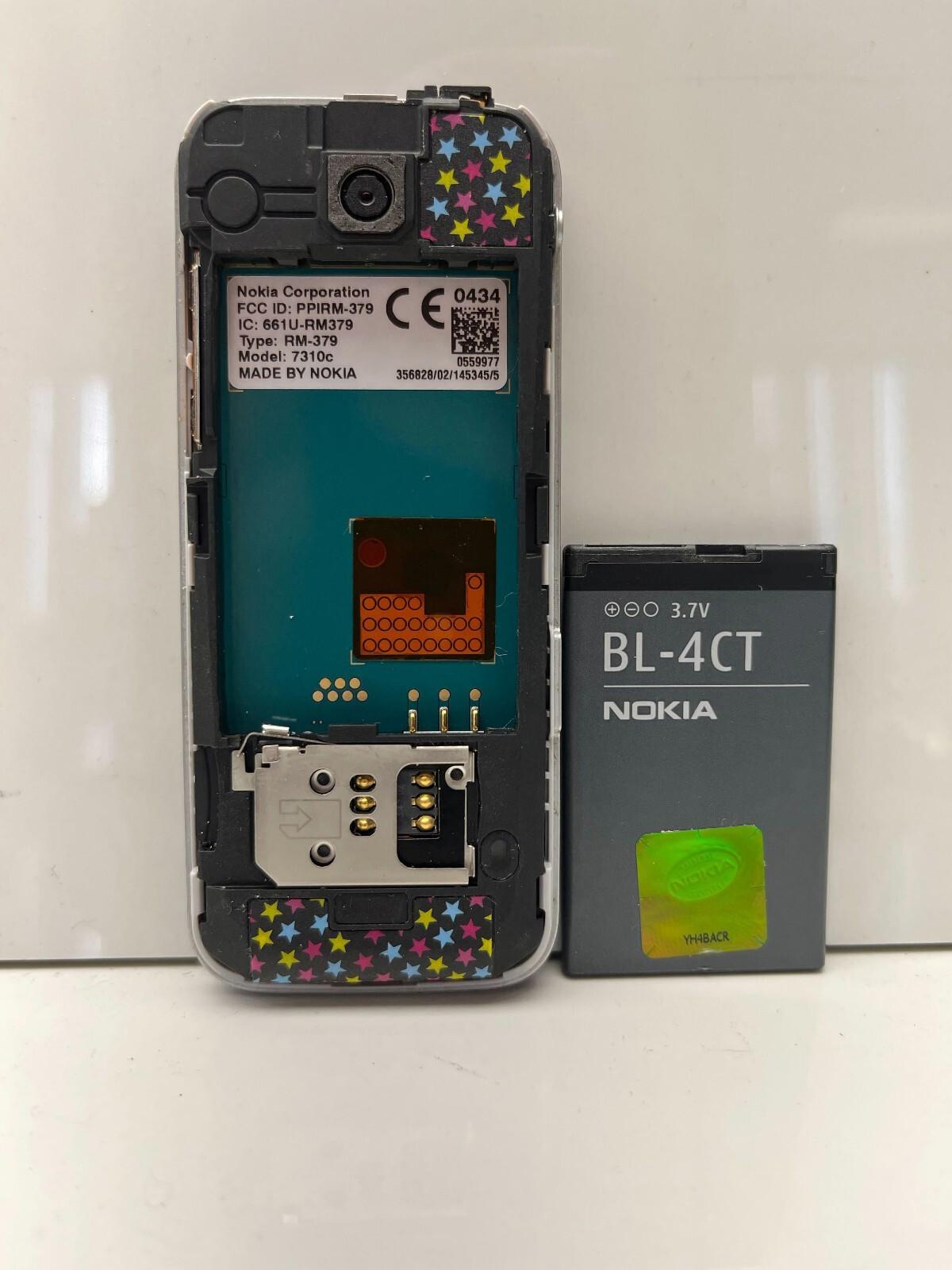 Nokia Supernova 7310C Cellphone Bad Battery Steel Blue FOR PARTS