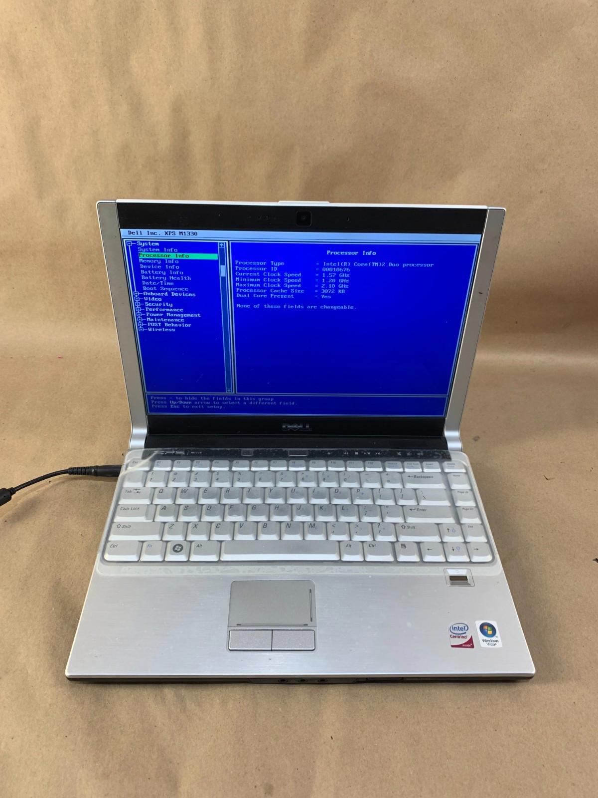 Dell XPS M1330 Core 2 Duo 2GHz, 4GB RAM Boots To BIOS Good Screen