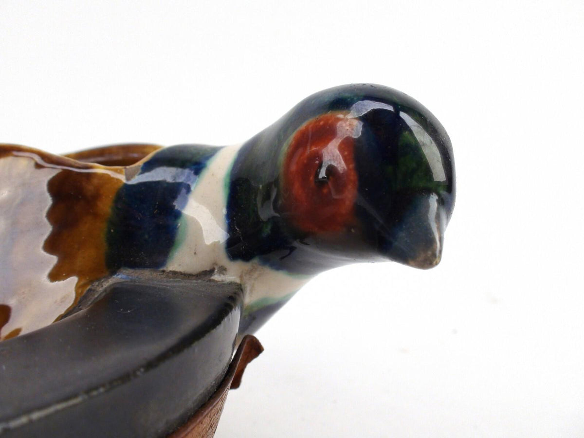 Vintage Longchamp Quail Ashtray - Leather Bottom, Made In France - Rare