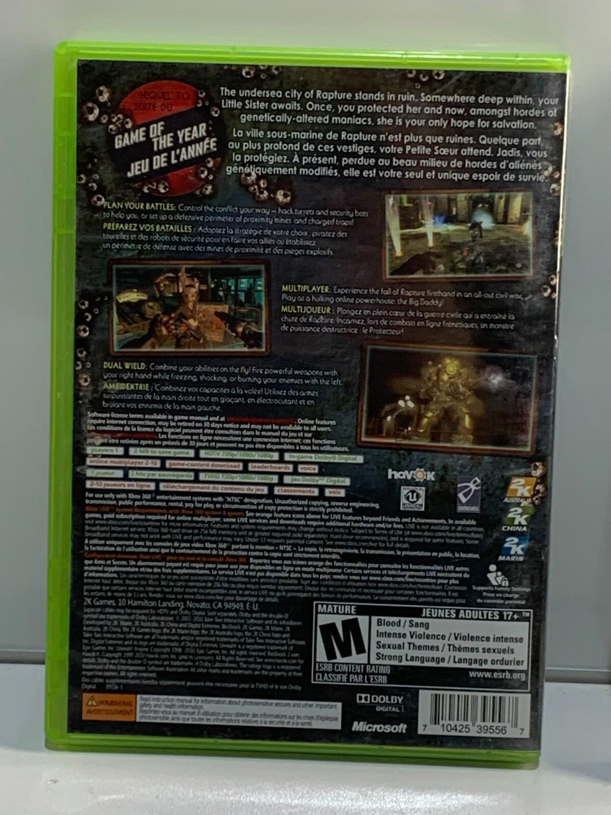 Lot of 2 Xbox 360 Games, Narnia & BIOSHOCK 2 RAPTURE