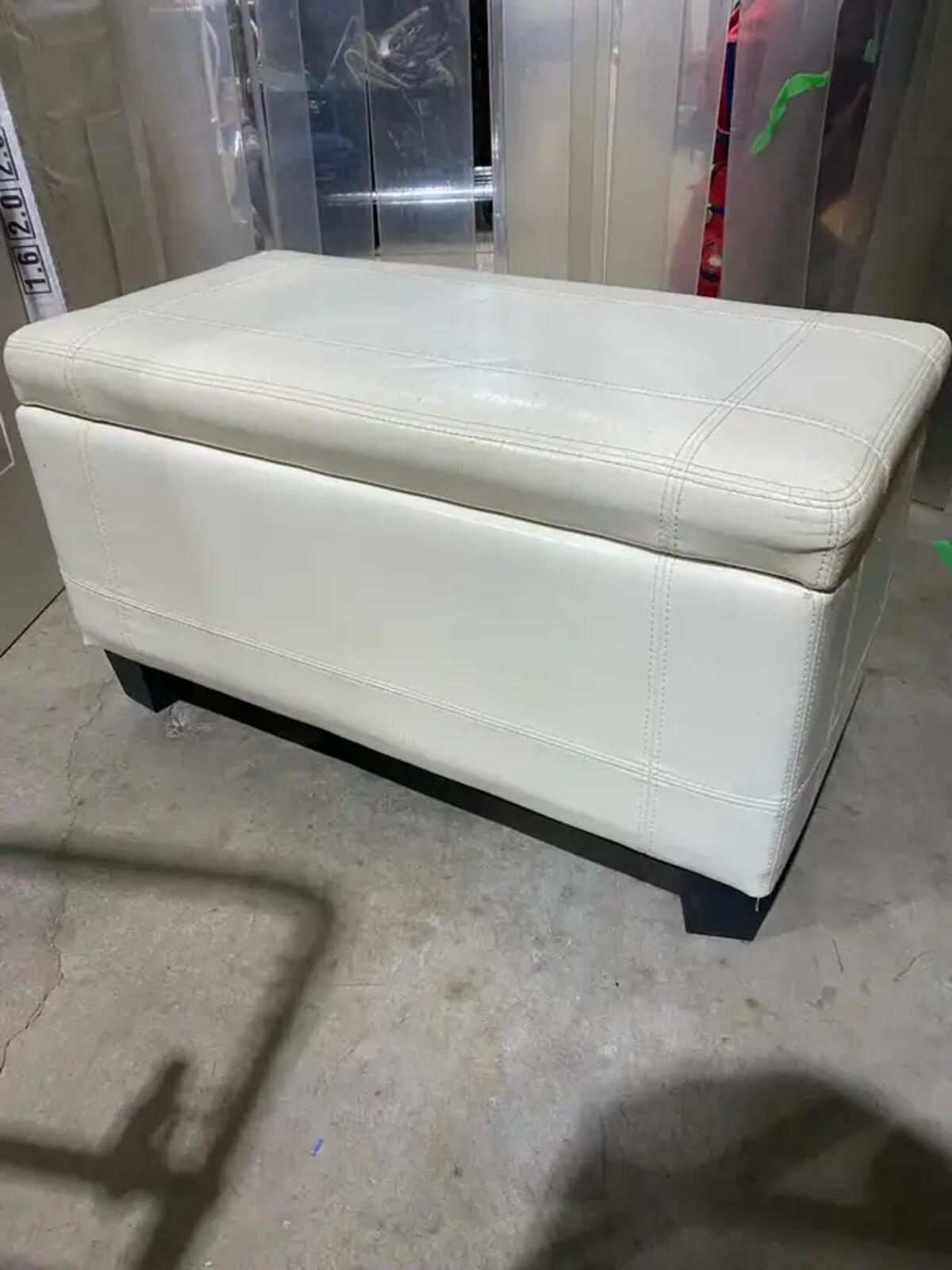 White Storage Ottoman