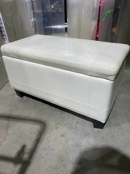 White Storage Ottoman
