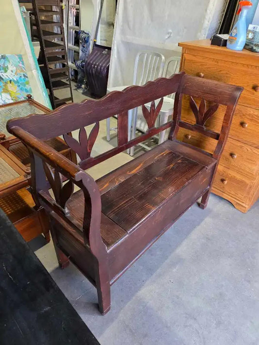 Unique Wooden Storage Bench