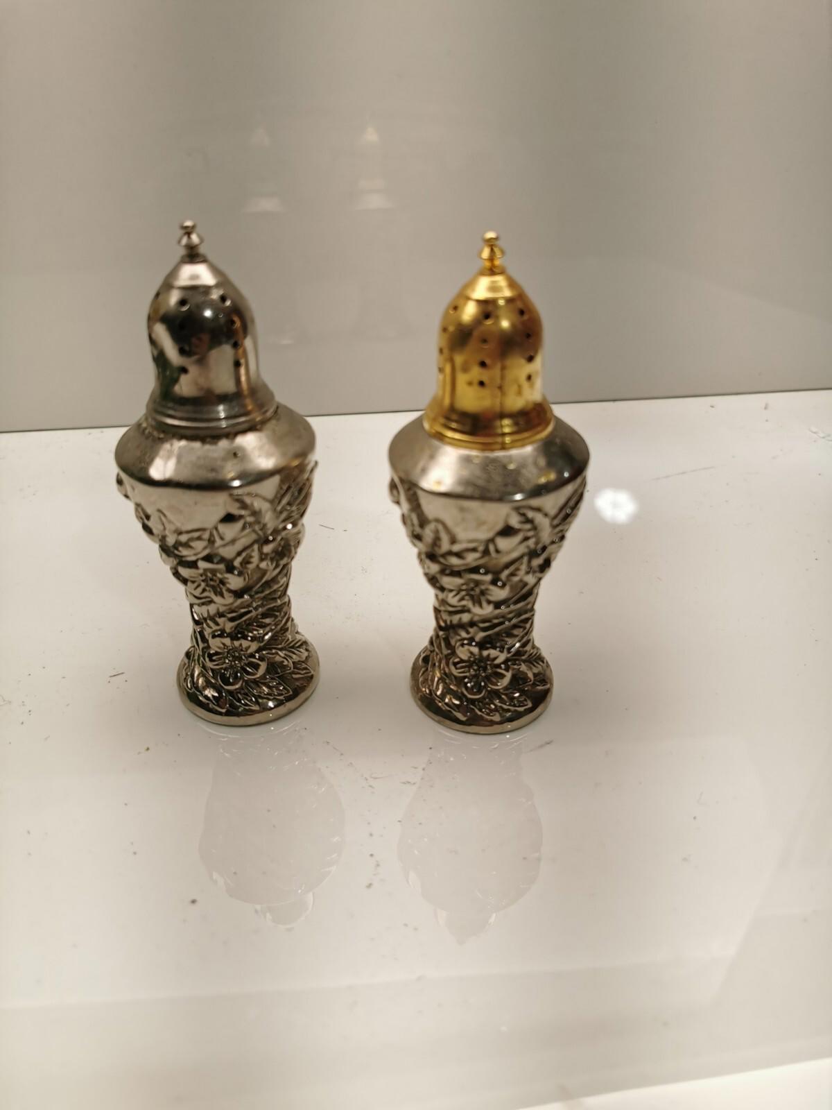 Silver Plated Ornate Victorian Salt & Pepper Shakers