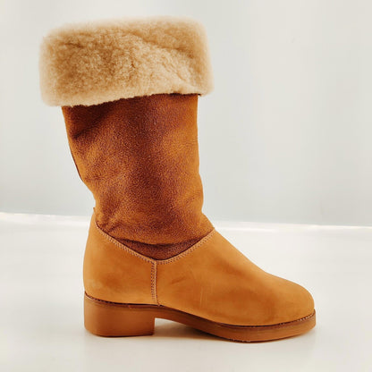 Roots Brown Suede Boots with the Fur Women's Size 6