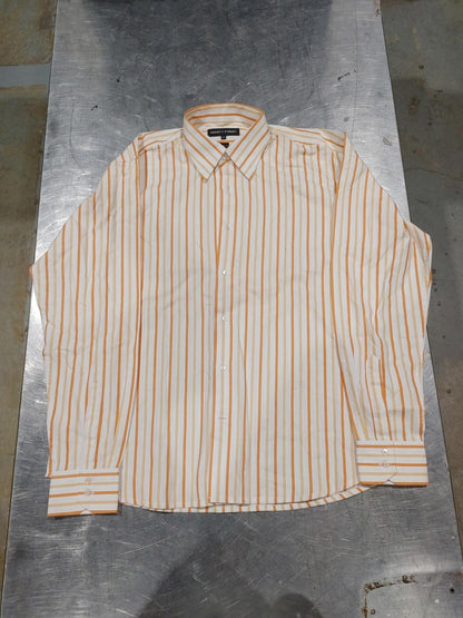 Brand New Haight & Ashbury Classic Fit Button-down Shirt Orange Stripe Size 5 XL