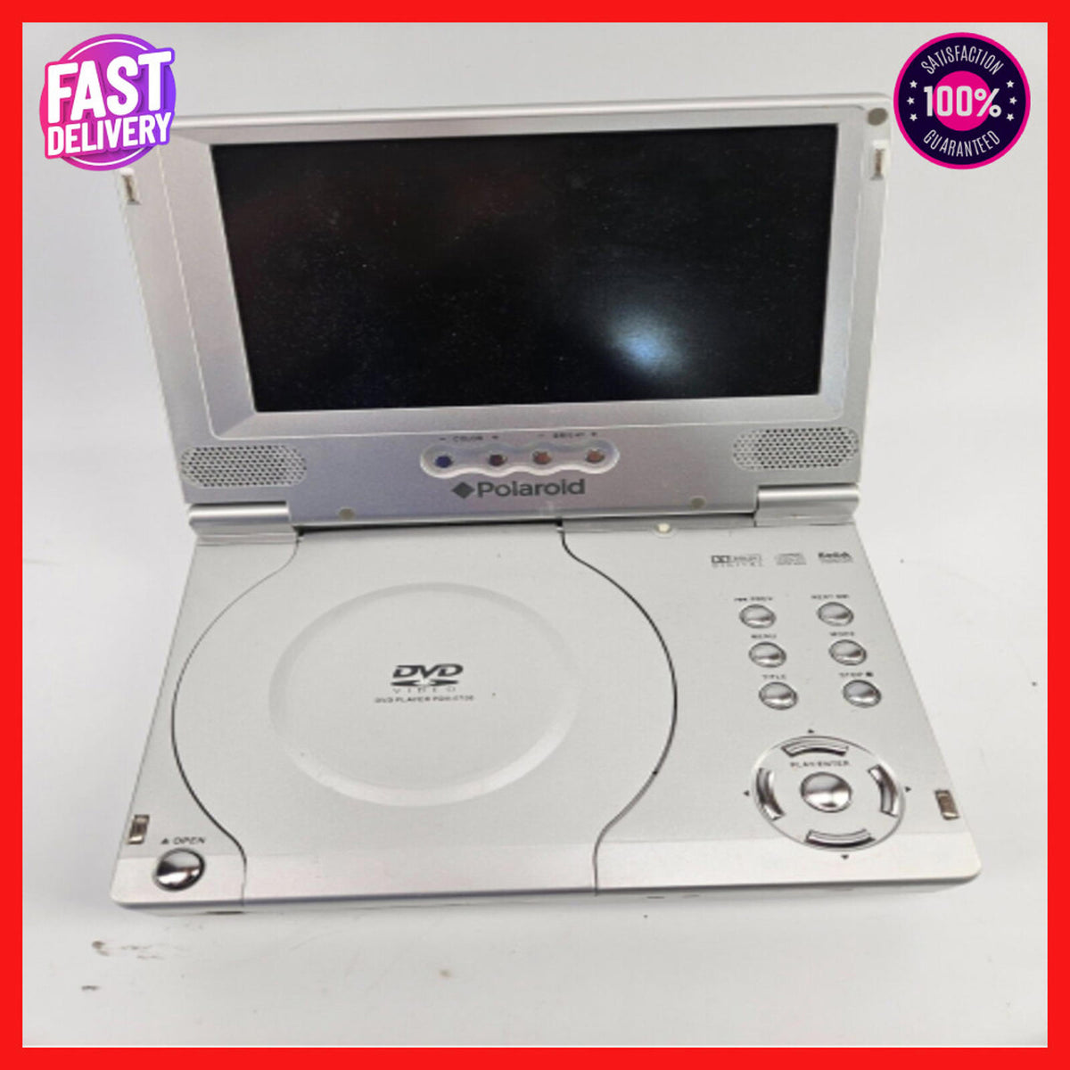 Lecteur DVD portable Polaroid PDV-0700 argenté avec écran LCD de 7 po *pour pièces*