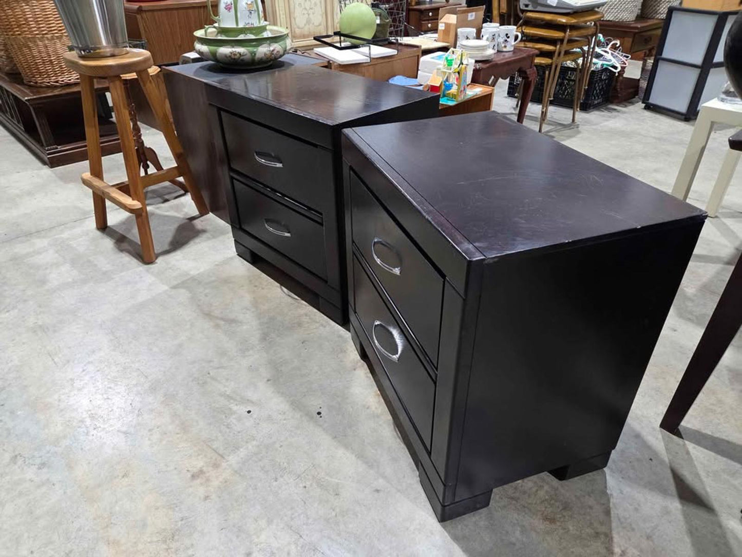 Dark Brown Nightstands Set of 2