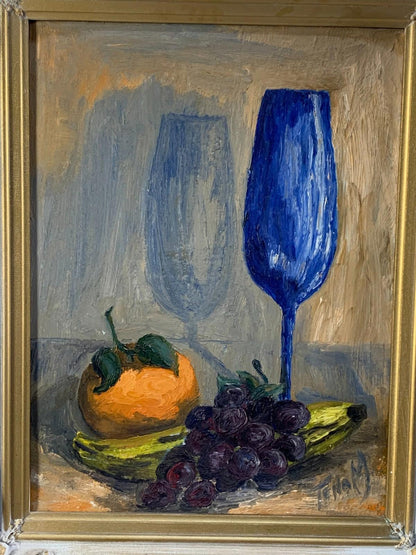 OIL ON CANVAS FRUITS & WINE BY ARTIST TENAM