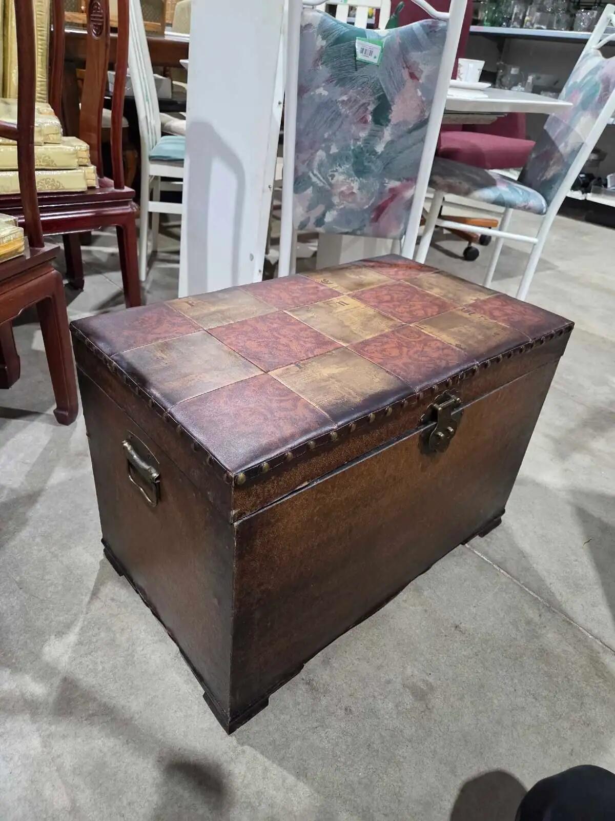 Vintage Leather Storage Chest