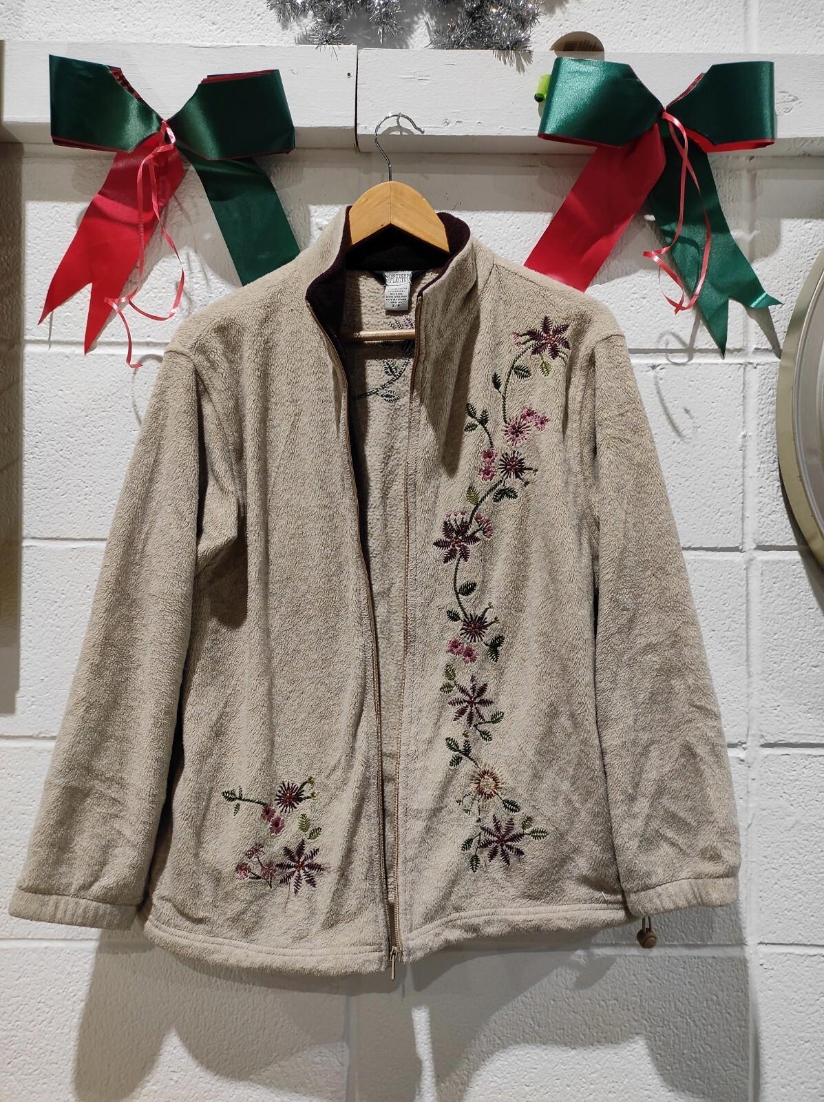 Vintage Northern Reflections Cotton Embroidered Button Cardigan Sweater S