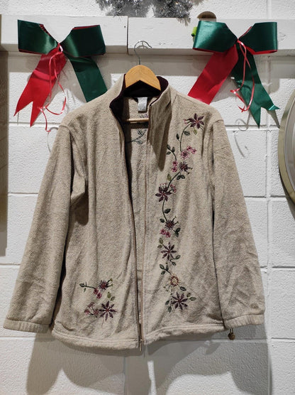 Vintage Northern Reflections Cotton Embroidered Button Cardigan Sweater S