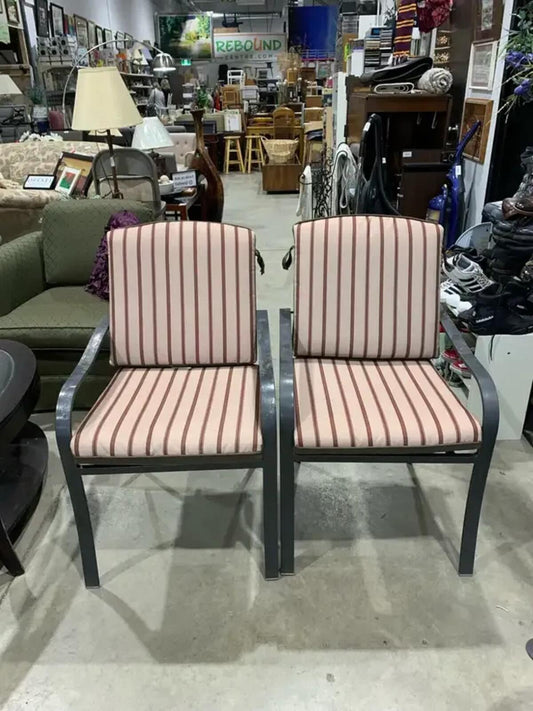 Metal Patio Chairs with Cushions -set of 2