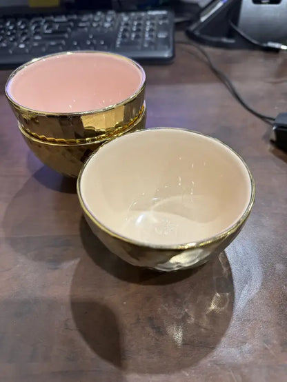 Colorful Decor Gold Textured Dip/Sauce Bowls