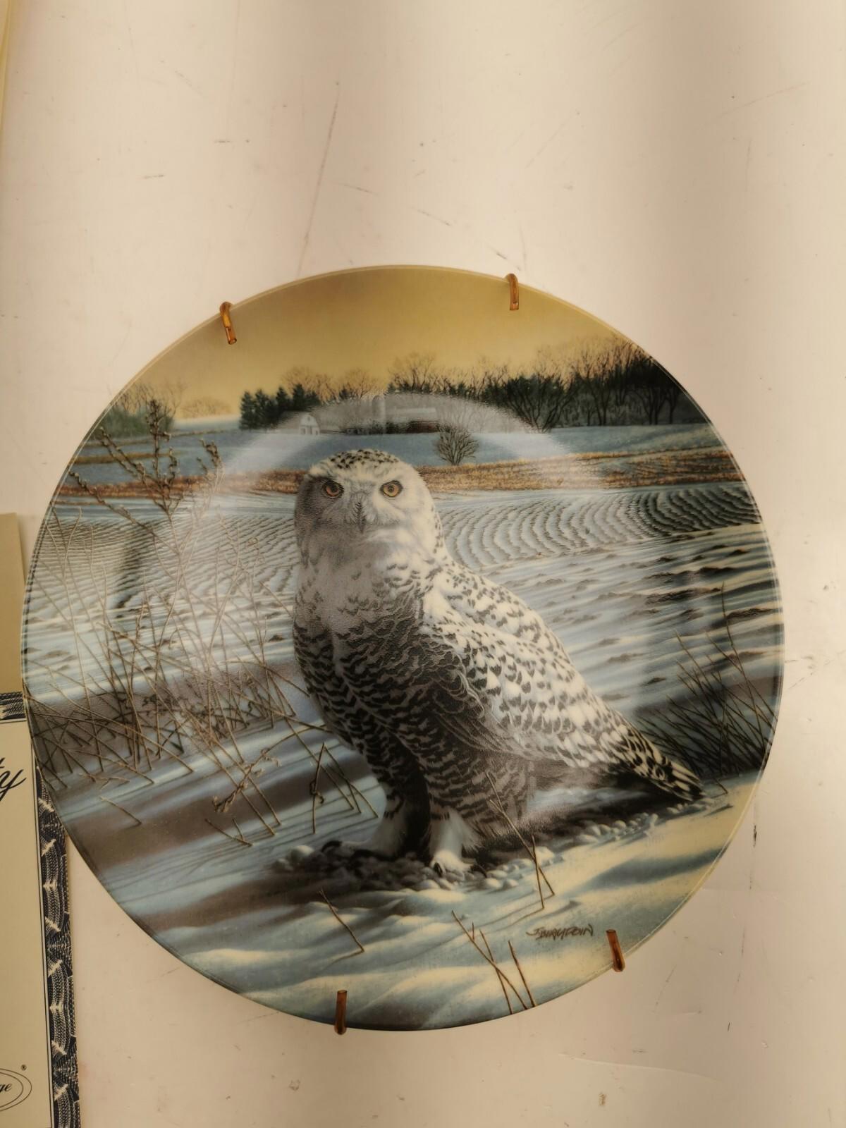1989 The Snowy Owl Collector Plate W/ Certificate