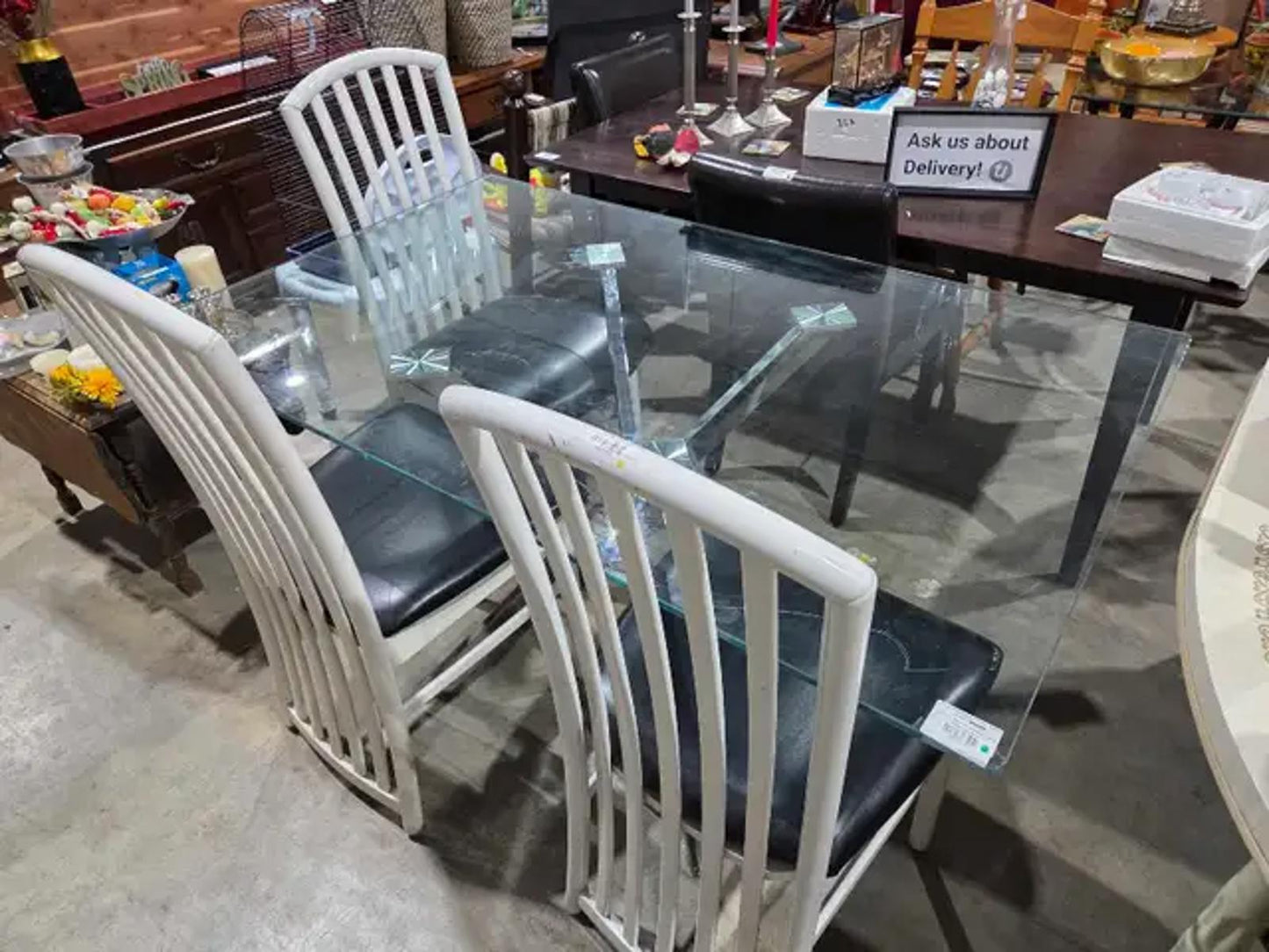 Glass Dining Table with Chrome Frame