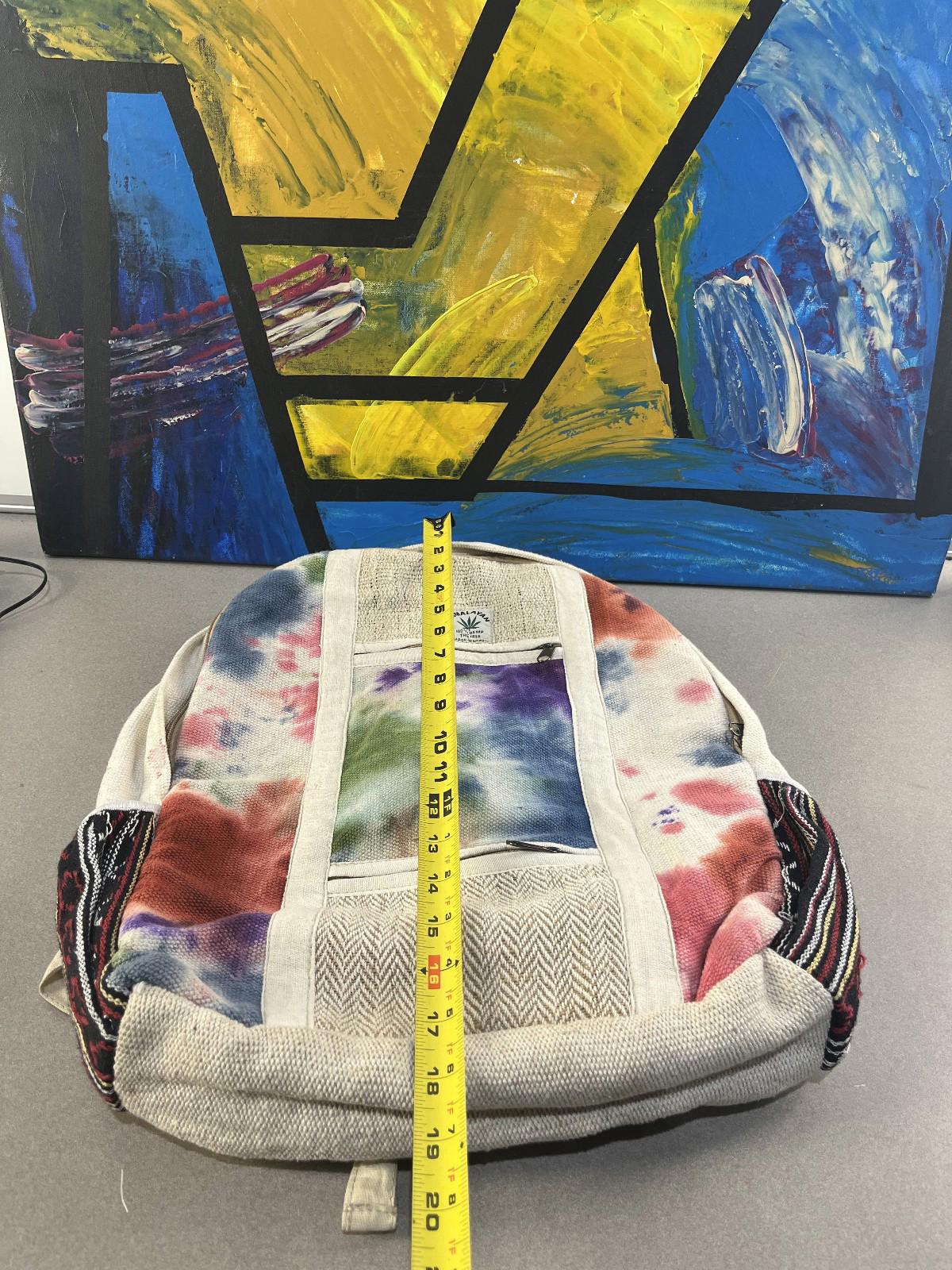 Large Himalayan Hemp Backpack with Laptop sleeve(Tie-Dye)