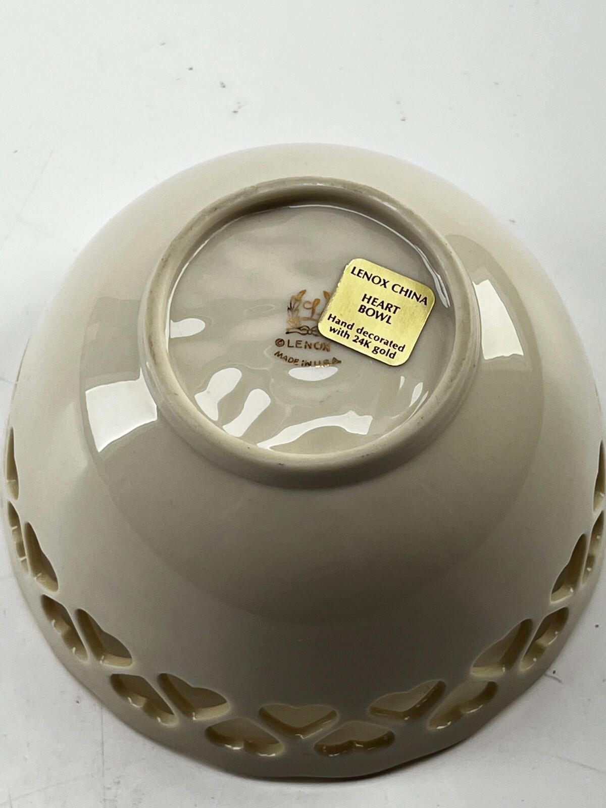 Lenox Masterpiece - Heart Bowl Decorated 24K Gold Trim
