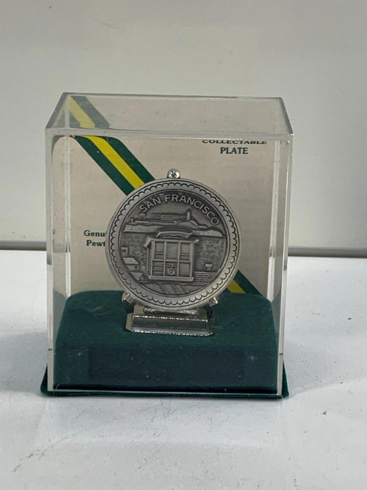Vintage Fort Pewter Miniature Pewter Plate State Of California - San Francisco