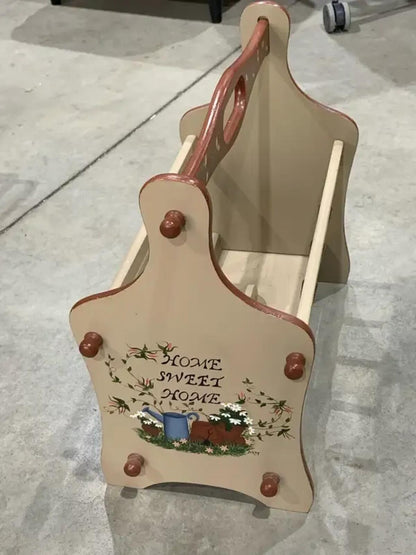 Hand Painted Cottage Magazine Rack