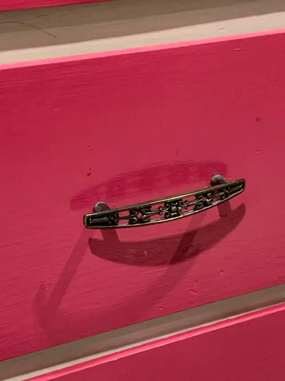 Pink 6 Drawer Wooden Dresser