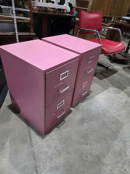Pink Metal Filing Cabinet - 2 Available