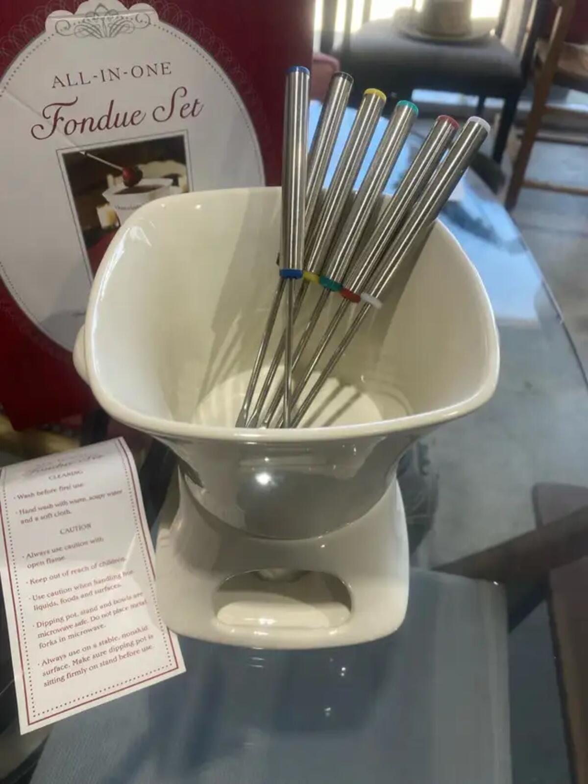 Ceramic Candle Fondue Set