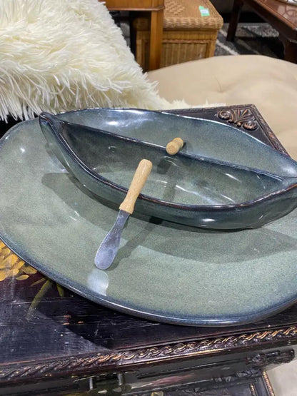Maxwell Pottery - Canoe on a Lake Dip Pot Set