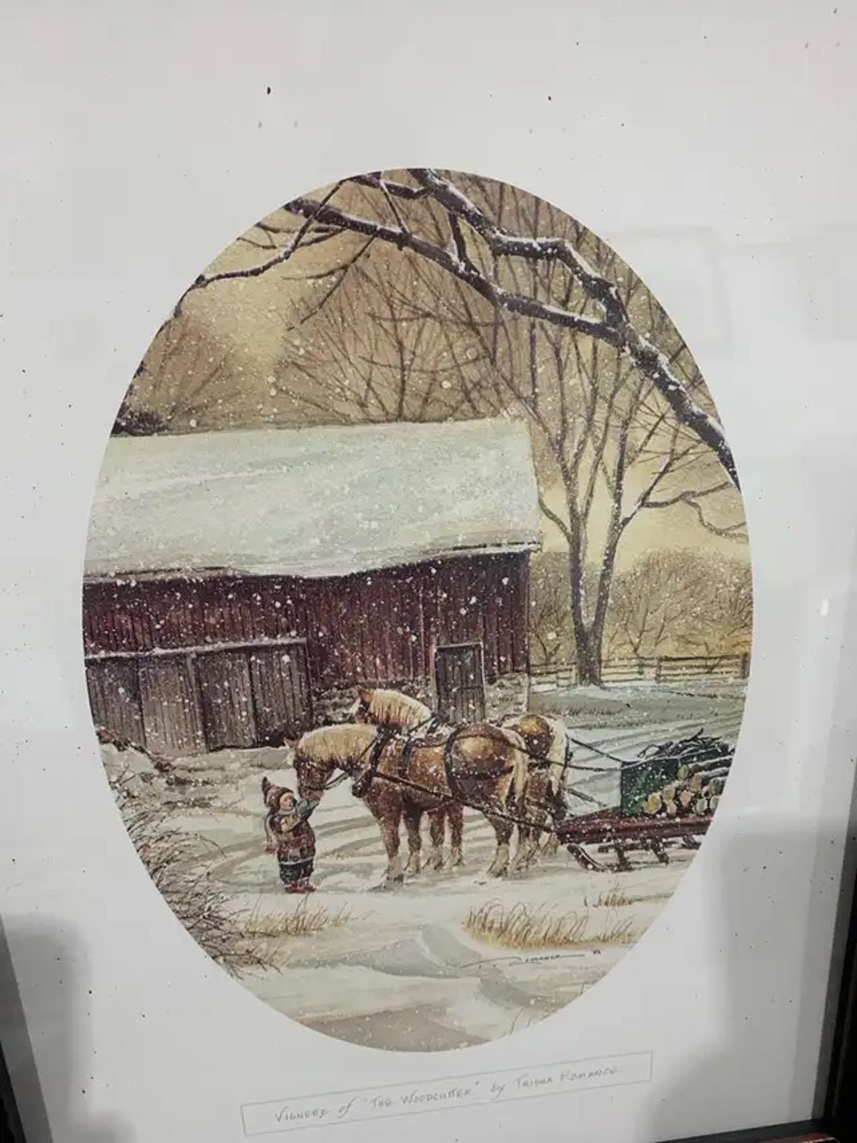 Trisha Romance Framed Print - Vignette of the Woodcutter