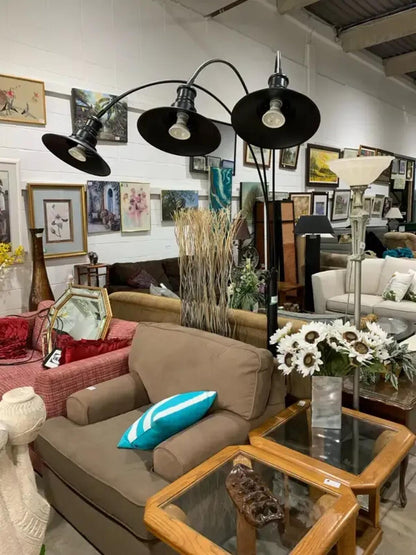 Large 7ft Black Floor Lamp with 3 adjustable heads