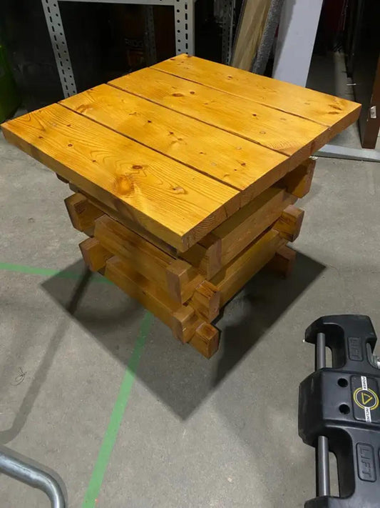 Wooden Criss-Cross Side Table