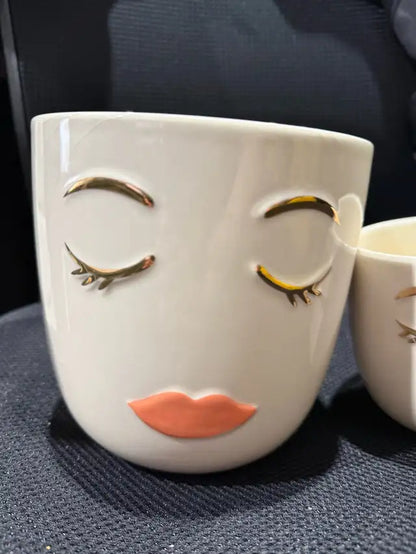 Closed Eye Woman Face Planters
