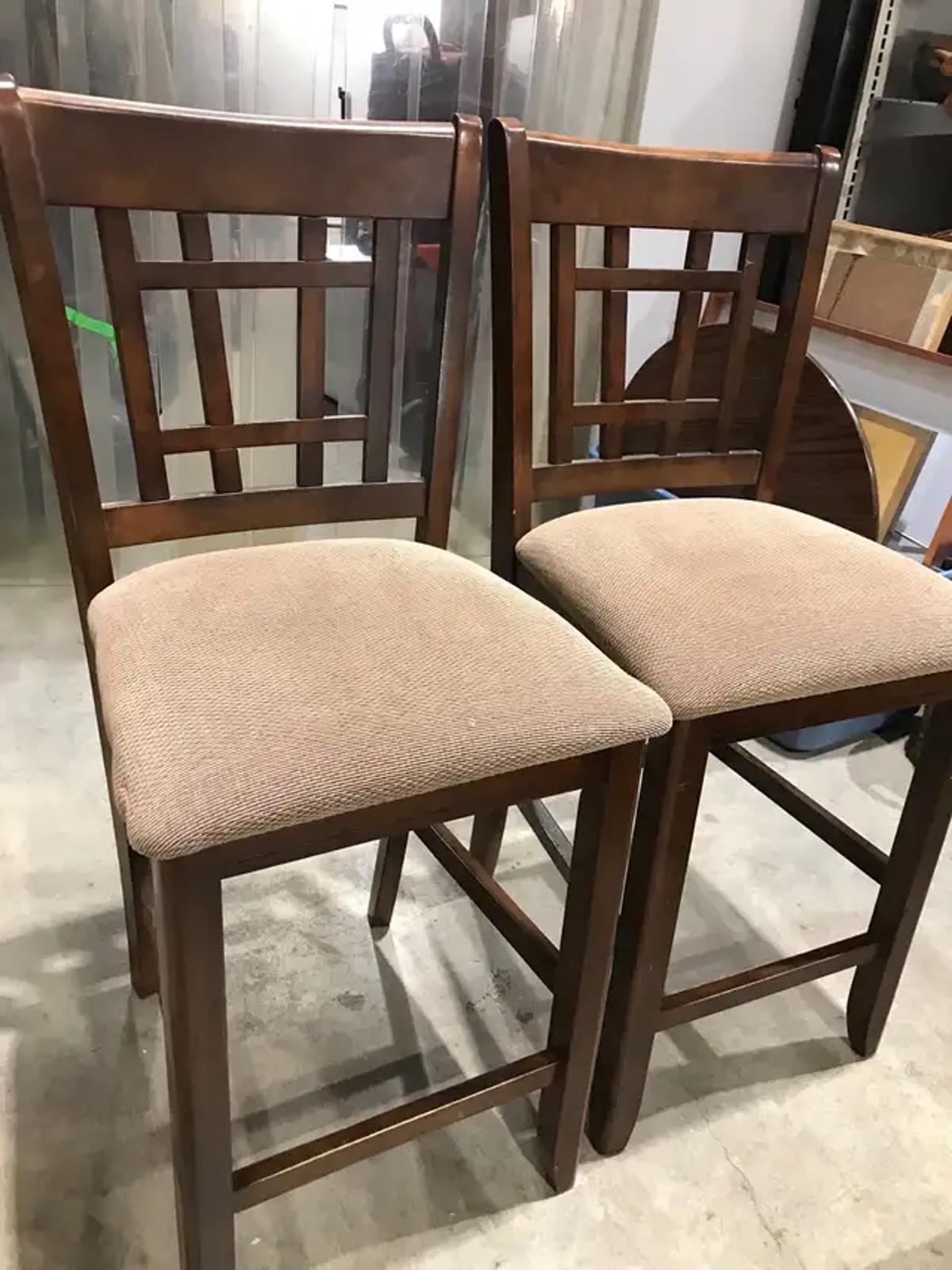 Wooden stoop chairs - 2 Available