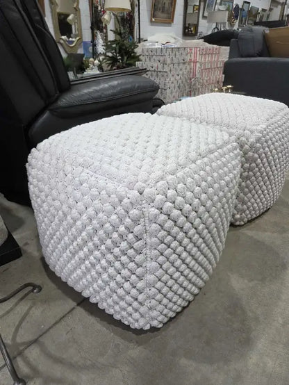 Crate & Barrel Off-White Pouf - (1 Sold, 1 Available)
