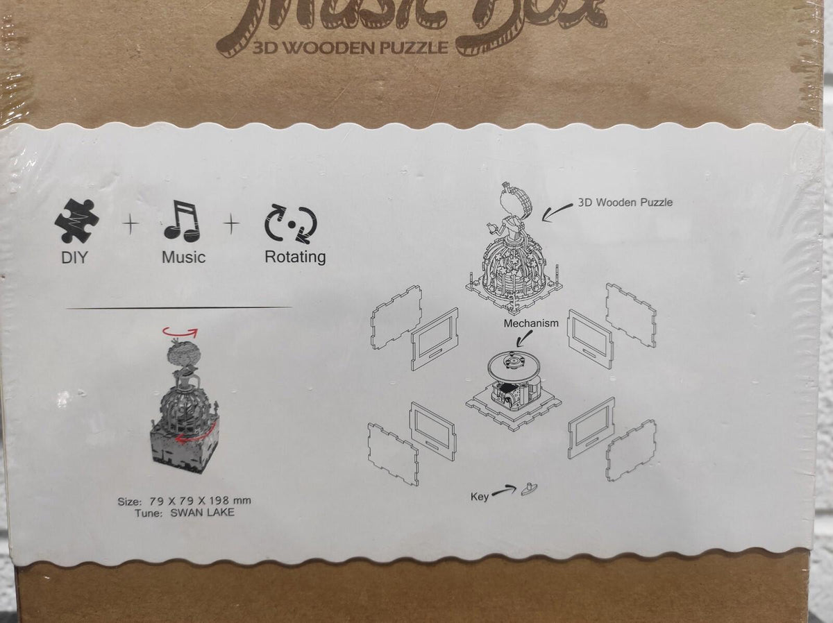 Puzzle 3D en bois Le Songe d’une nuit d’été Boîte à musique à manivelle Robotime en bois à monter soi-même