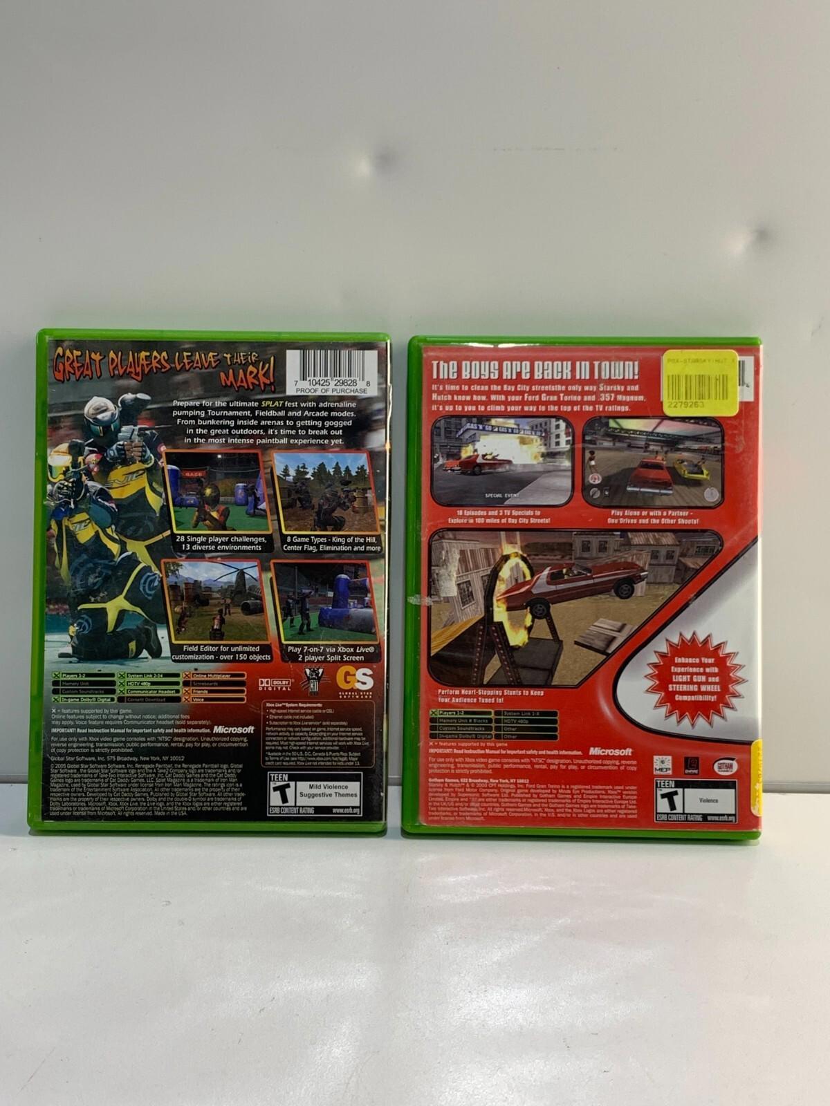 Lot of 2 Xbox games, Starsky and Hutch & Splat Magazine Renegade Paintball